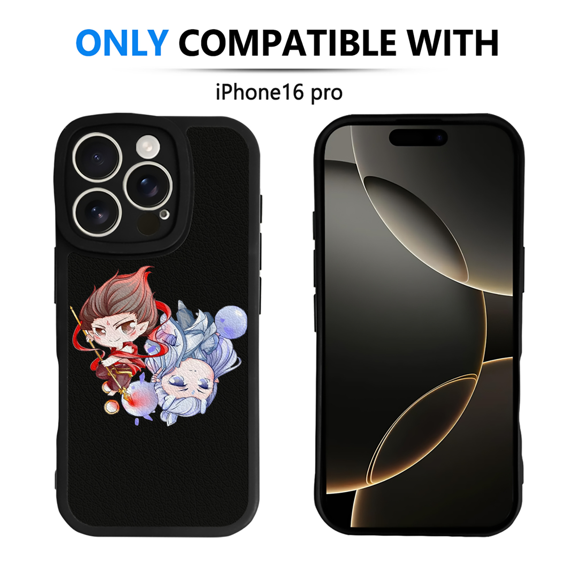（画像用） Ne Zha 2 ナタ 魔童の大暴れ 【iPhone 16シリーズ対応】シリコンスマホケース（レザー調） 材質：シリコン